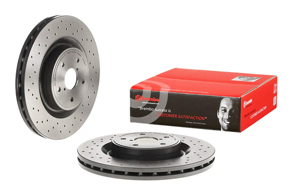 Side shot view of Brembo front rotors 09.C828.11.