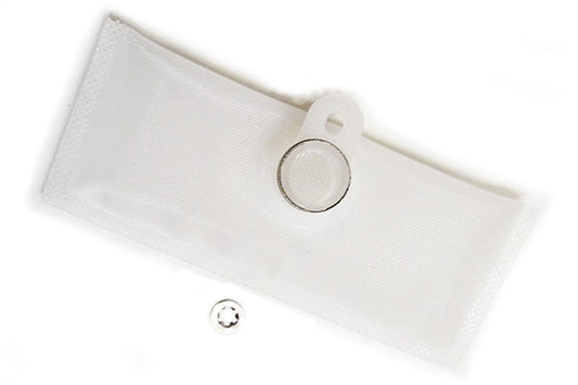 Stock photo of a Radium Fuel Pump Inlet Sock.