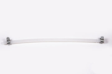 Stock photo of Radium 5/16In, 12.8In Long Submersible PTFE Fuel Tubing with metal clamps.