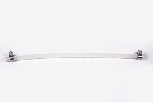 Stock photo of Radium 5/16In, 12.8In Long Submersible PTFE Fuel Tubing with metal clamps.