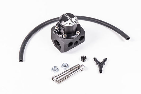 Stock photo of a Radium FPD-XR, Inline Fuel Pulse Damper Extra Range with 8AN Fittings