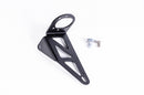 Stock photo of a black, metal Radium Alternate Mount For Evo X Crankcase Catch Can Kit