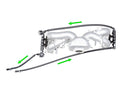 Diagram outlining the counter-clockwise flow direction for the Radium Fuel Rail Plumbing Kit for Subaru EJ engines. 
