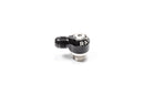 Stock photo of a black, metal Radium 6AN ORB Swivel Banjo to 6AN Male fitting. 