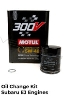 Oil change package for Subaru EJ engines using Motul 300V 5W40 engine oil. 