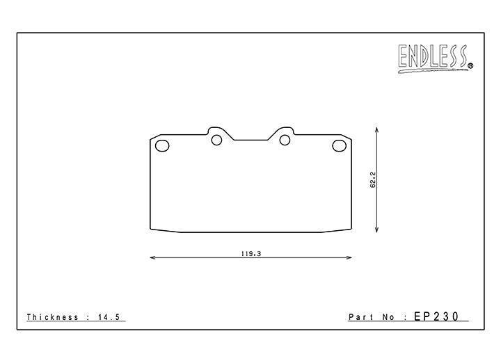 ENDLESS EP230 MX72 Brake Pad Set for Subaru WRX 06-07