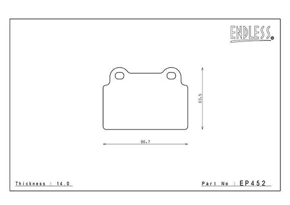ENDLESS EP452 SSY Brake Pad Set for EVO 10