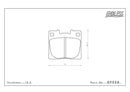 Technical diagram of Endless EP559 brake pads, denoting 75 millimeter length, 66.7 millimeter height and 15.0 millimeter thickness. 
