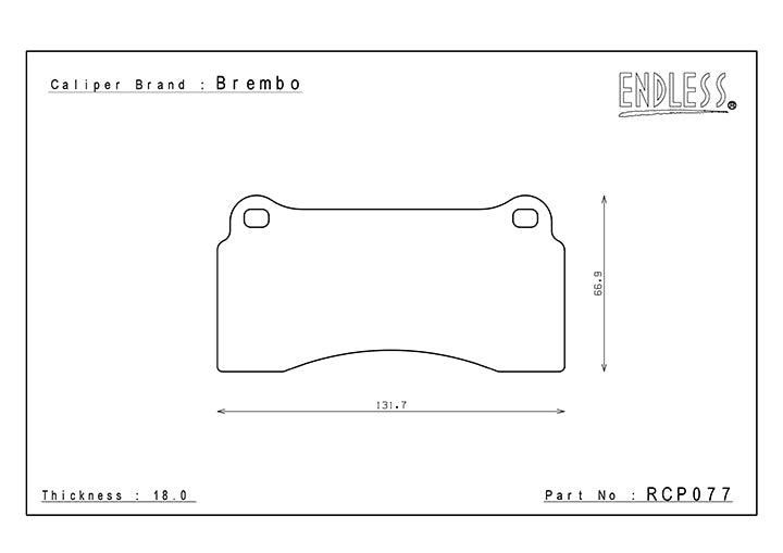 ENDLESS RCP077 ME20 Brake Pad Set