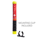 Element E50 extinguisher with included black, plastic mounting clip.