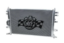 Stock photo of a CSF high-performance Radiator for Toyota GR Corollas, featuring light-weight aluminum grill construction and mounting points. 