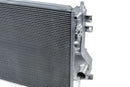 Close-up stock photo of the mounting points on the CSF high-performance radiator.