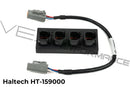 Haltech black CAN Hub 4 Port DTM with connection cable.