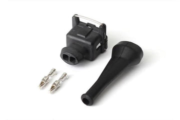 Haltech Plug and Pins Only - Suit Bosch Injectors EV1 Square Type - 2 Pin Junior Timer Female Connector