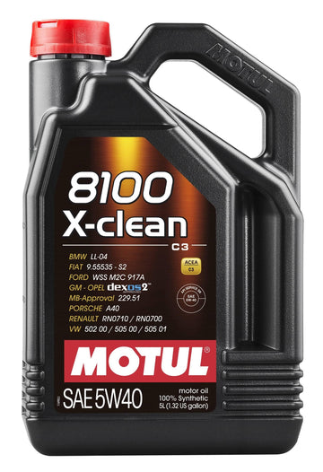 Motul 8100 X-Clean 5W40 Synthetic Engine Oil, 5L