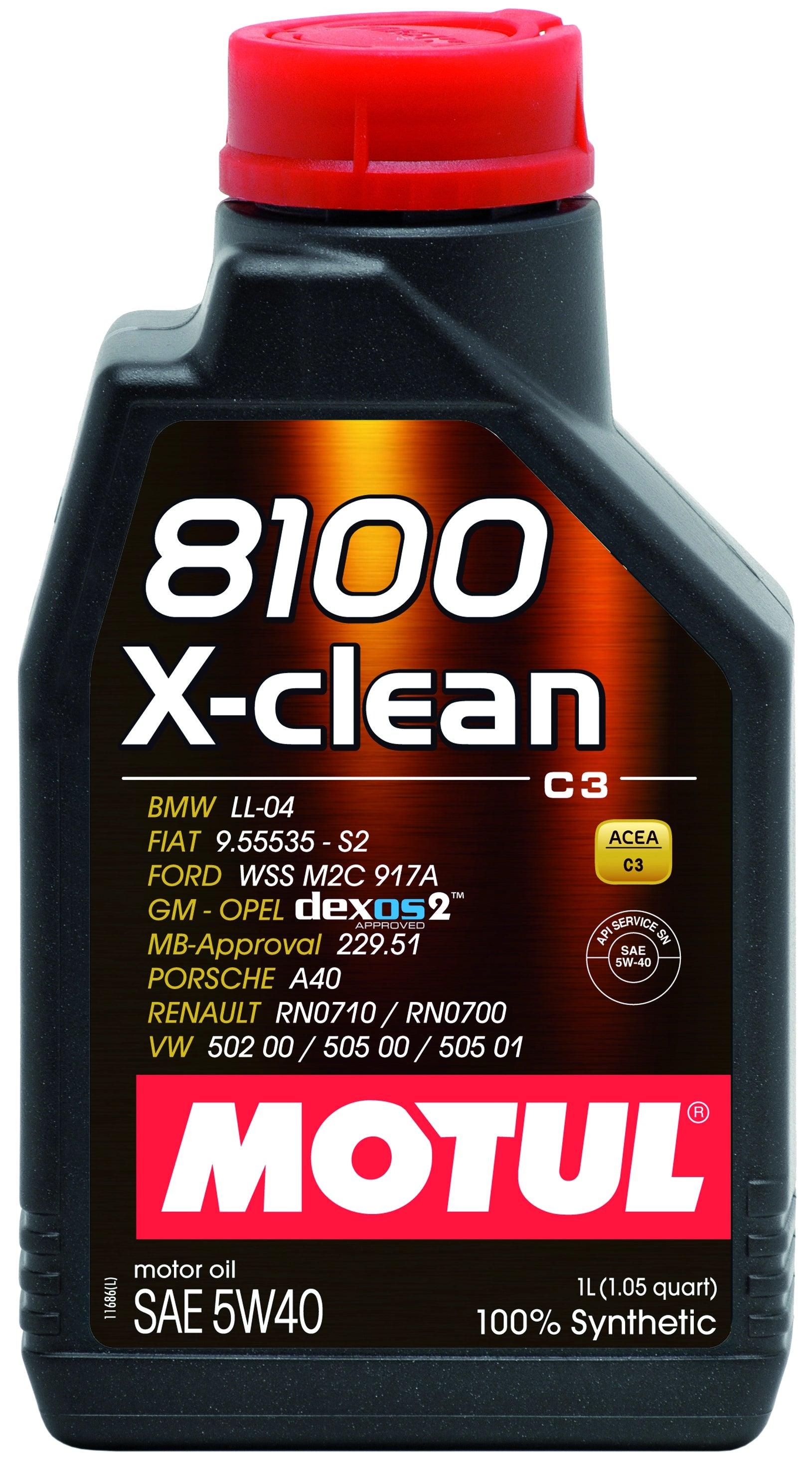 Motul 8100 X-Clean 5W40 Synthetic Engine Oil, 1L