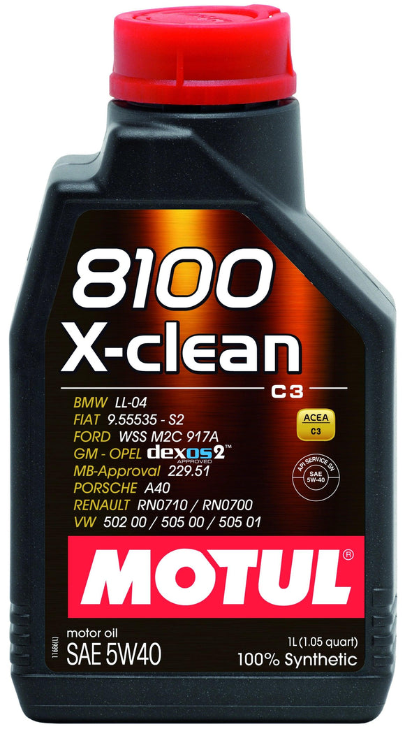Motul 8100 X-Clean 5W40 Synthetic Engine Oil, 1L