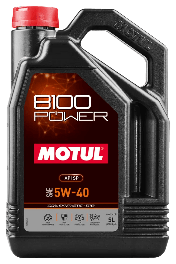 Motul 8100 Power 5W40 Synthetic Engine Oil, 5L