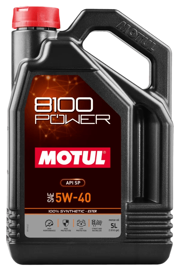 Motul 8100 Power 5W40 Synthetic Engine Oil, 5L