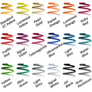 Diagram of the 18 different color options for ST Suspensions coilovers, spanning all colors of the rainbow, black, white and two shades of grey. 