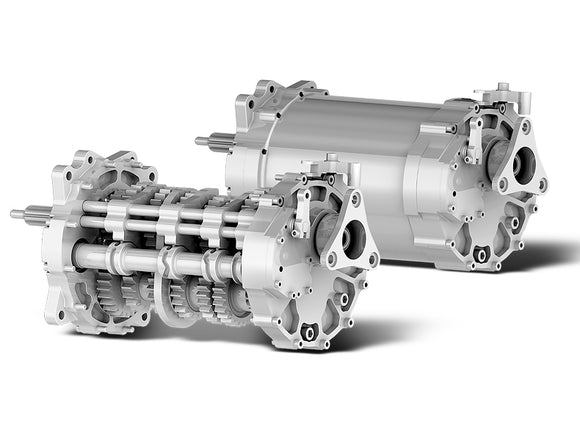 Image render of a heavy-duty Samsonas universal rear wheel drive sequential transmission for all racing applications. 