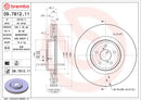 Technical diagram with specs and measurements of Brembo front rotor 09.7812.11.