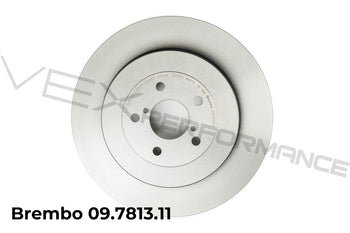 Brembo high-performance ventilated rear brake rotors for 2004 Subaru STIs. 