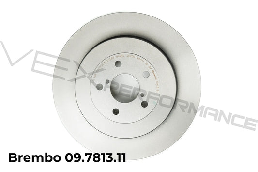 Brembo high-performance ventilated rear brake rotors for 2004 Subaru STIs. 