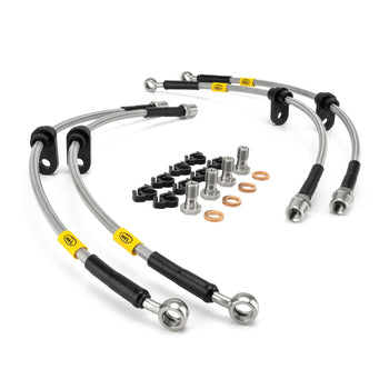 Generic overview shot of HEL Performance stainless steel brake lines. 