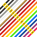 Rainbow assortment of HEL Performance brake lines in all available colors. 