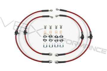 Overview shot of HEL Performance stainless steel brake lines for Toyota GR Corolla 2023+