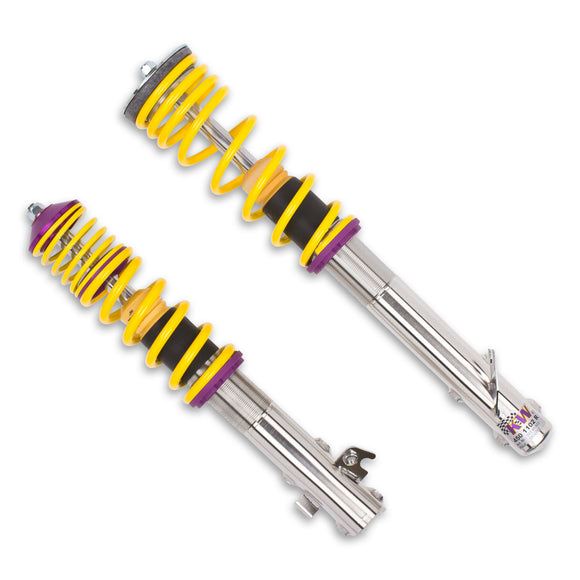 Close up shot of pair of front/rear coilovers.
