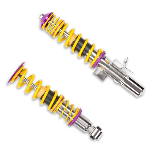 Close up shot of pair of front/rear coilovers.