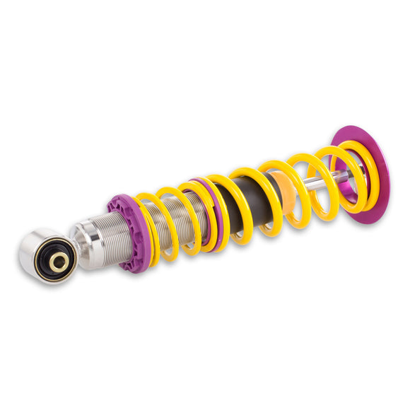 Close up shot of a single rear coilover.