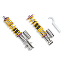 Close up shot of a pair of KW V3 coilovers.