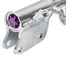 Close up shot of the purple compression adjustment knob.