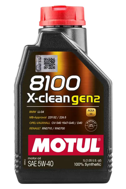 Motul 8100 X-Clean Gen 2 - 5W40 100% Synthetic 1L
