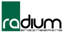 Radium Engineering logo with an iconic green rectangle alongside black, stylized text. 