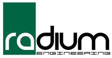 Radium Engineering logo with an iconic green rectangle alongside black, stylized text. 