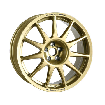 Gold Speedline Corse 2120 wheel for rally applications. 